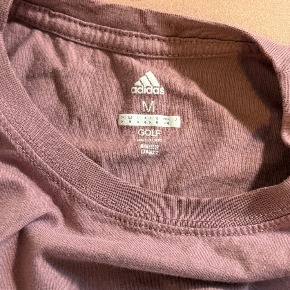 Adidas Women’s Pink/Mauve Logo Tee Size M Golf Athletic T-Shirt Casual Sporty - Picture 5 of 7